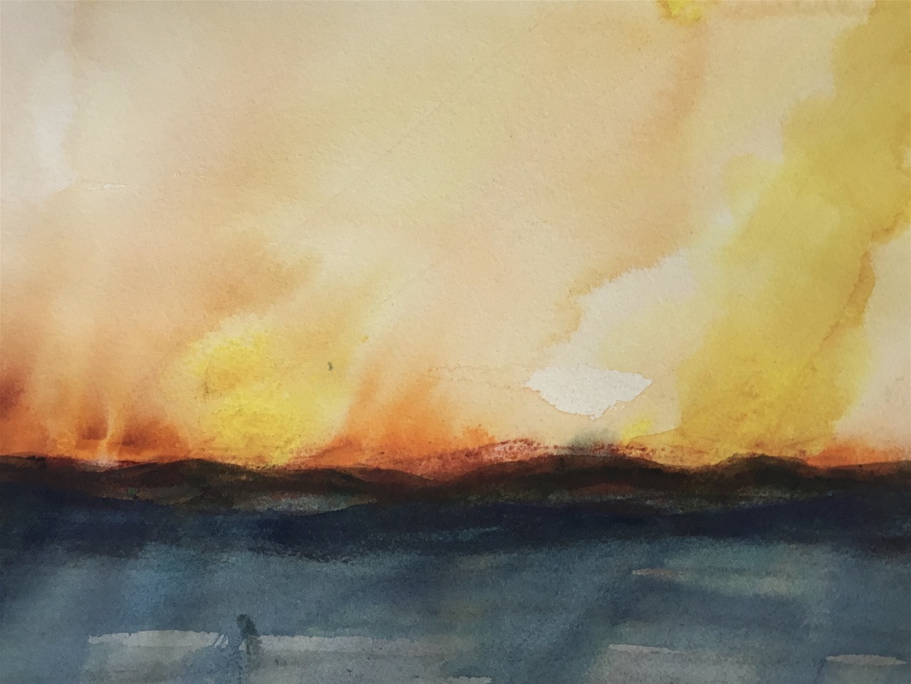 Solnedgang ved havet